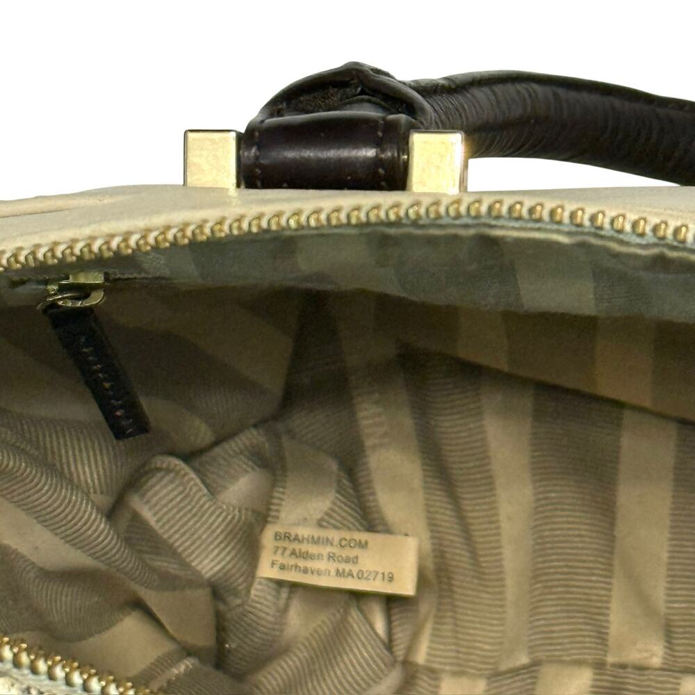 Brahmin Duxbury Creme Solymar Satchel in Tan/Brown - Croc-Embossed Leather - Picture 9 of 9